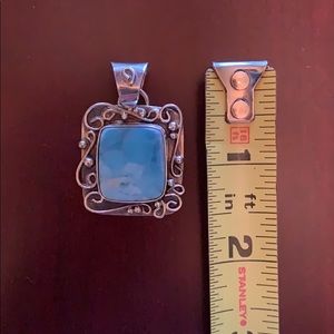 Sterling Sliver Pendant with Blue Stone